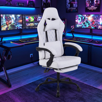 Goplus Gaming Chair with Footrest Lumbar Support High Back Ergonomic Game Chair