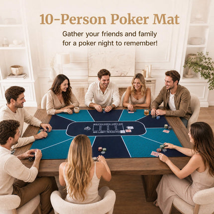 Goplus 70"x35" Poker Mat | 10 Players Texas Hold'em Poker Table Top