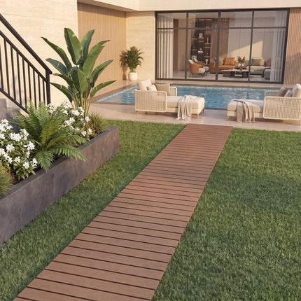 Goplus 8 FT Garden Pathway | Outdoor Roll Out Straight Walkway Patio Path