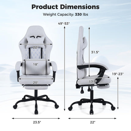 Goplus Gaming Chair with Footrest Lumbar Support High Back Ergonomic Game Chair