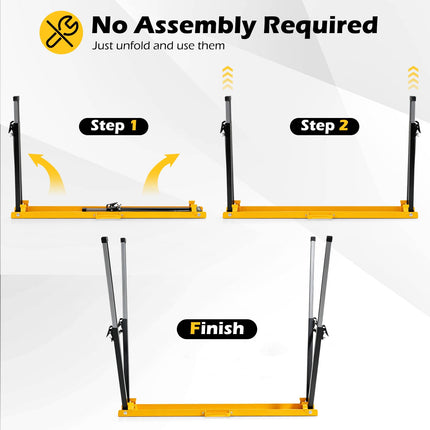 Goplus 2 Pack Folding Saw Horses with 12 Adjustable Leg Heights and Carry Handles