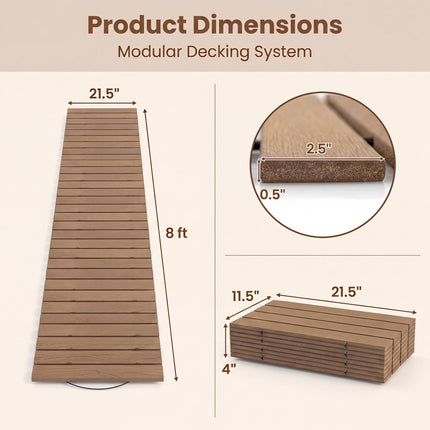 Goplus 8 FT Garden Pathway | Outdoor Roll Out Straight Walkway Patio Path