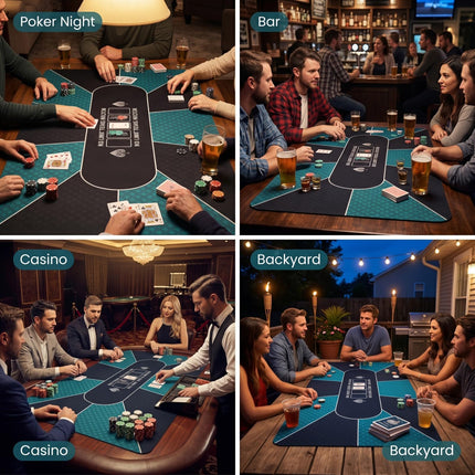 Goplus 70"x35" Poker Mat | 10 Players Texas Hold'em Poker Table Top