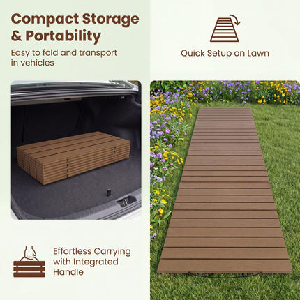Goplus 8 FT Garden Pathway | Outdoor Roll Out Straight Walkway Patio Path