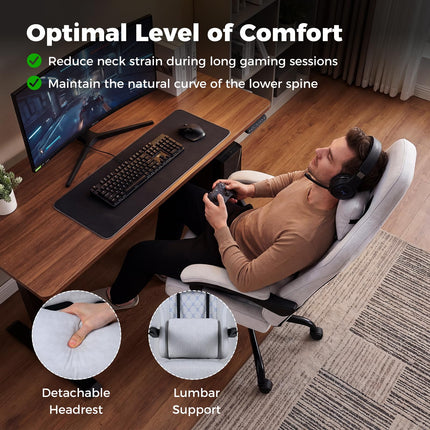 Goplus Gaming Chair with Footrest Lumbar Support High Back Ergonomic Game Chair