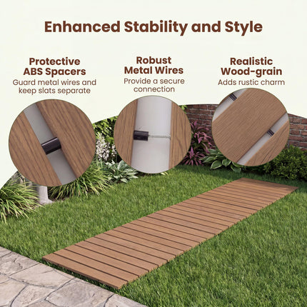 Goplus 8 FT Garden Pathway | Outdoor Roll Out Straight Walkway Patio Path