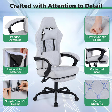 Goplus Gaming Chair with Footrest Lumbar Support High Back Ergonomic Game Chair
