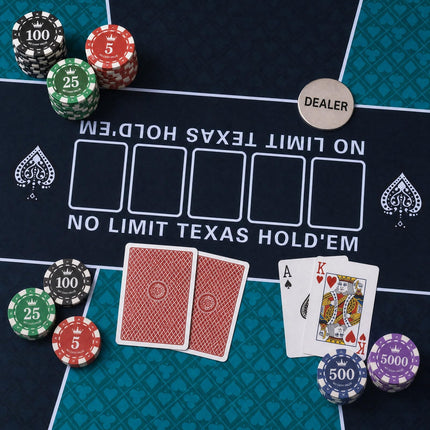 Goplus 70"x35" Poker Mat | 10 Players Texas Hold'em Poker Table Top