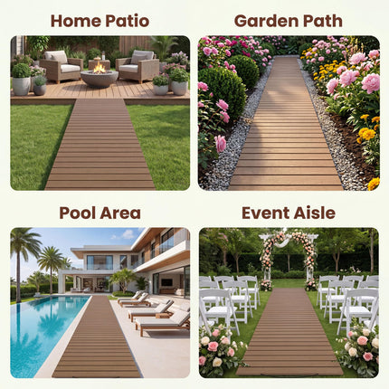 Goplus 8 FT Garden Pathway | Outdoor Roll Out Straight Walkway Patio Path