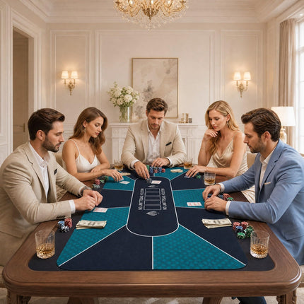Goplus 70"x35" Poker Mat | 10 Players Texas Hold'em Poker Table Top