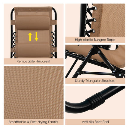 Goplus Folding Zero Gravity Reclining Lounge Chairs
