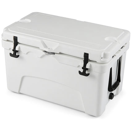 Goplus 45QT Hard Cooler w/Portable Handles Cup Holders & Ruler for Camping & Beach