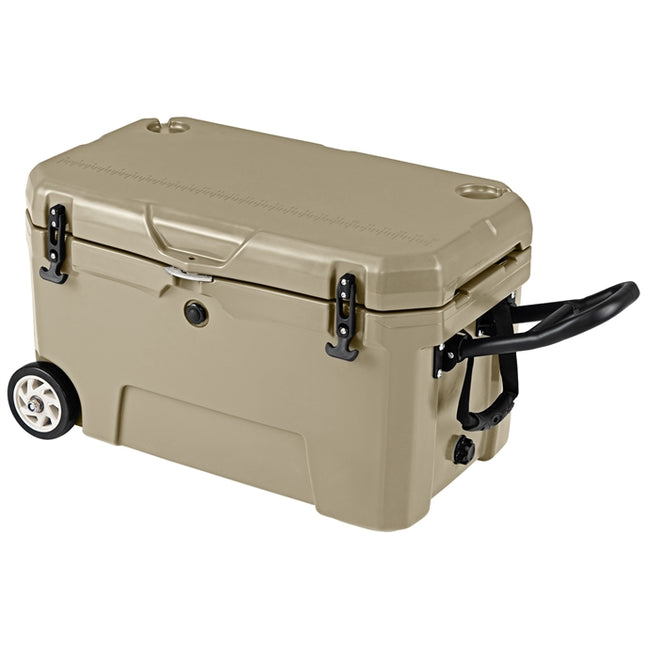 Goplus 52QT Cooler with Wheels with 6-Day Ice Retention Pull Handle & 2 Cup Holders