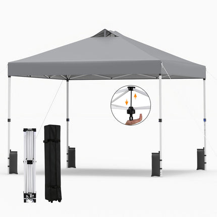 Goplus 10 x 10 FT Pop up Canopy Tent w/ 1 Button Push Sandbags & Roller Bag