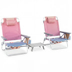 Pink-Purple / 2 Chairs with Side Table