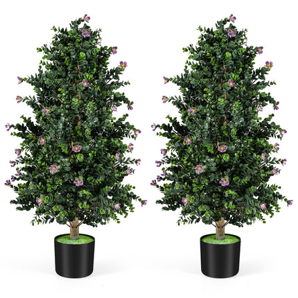 Goplus 2 Pack 36" Artificial Topiary Cone Tree Faux Potted Shrub Plant