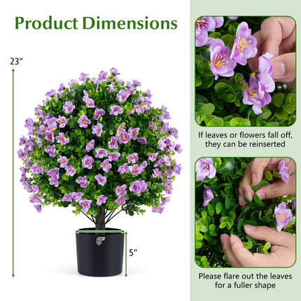 Goplus 2 Pack Artificial Eucalyptus Topiary Ball Trees | Indoor Outdoor Fake Decorative Plants Greenery