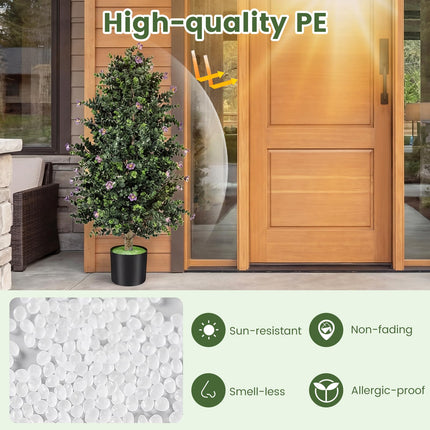 Goplus 2 Pack 36" Artificial Topiary Cone Tree Faux Potted Shrub Plant