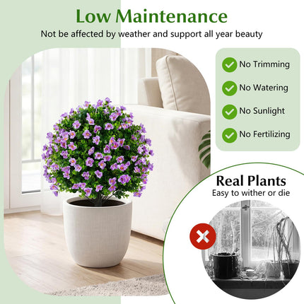 Goplus 2 Pack Artificial Eucalyptus Topiary Ball Trees | Indoor Outdoor Fake Decorative Plants Greenery
