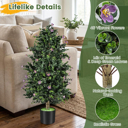Goplus 2 Pack 36" Artificial Topiary Cone Tree Faux Potted Shrub Plant
