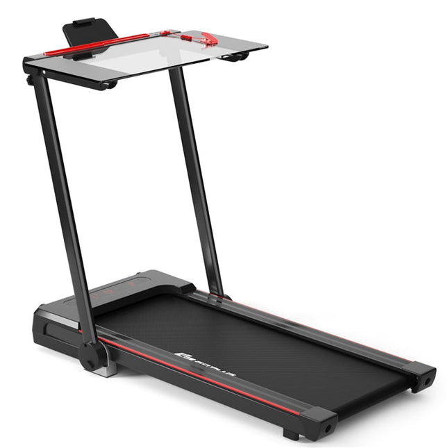 3-in-1 Treadmill with Large Desk, 2.25HP Superfit Folding Electric Treadmills - GoplusUS