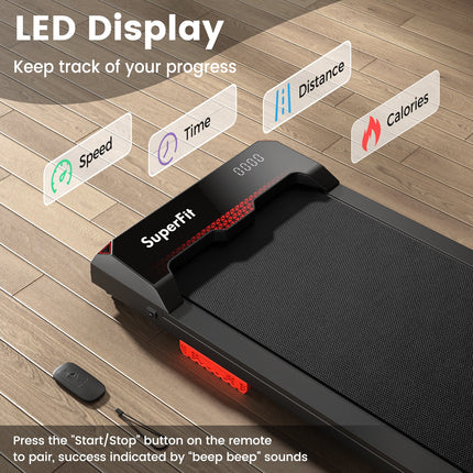 Goplus Walking Pad, 2.5HP 340LBS Capacity Under Desk Treadmill with Remote Control