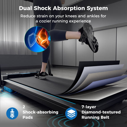Goplus 3 in 1 Folding Treadmill, 2.5HP 340 LBS Capacity Walking Pad with Handle Bar