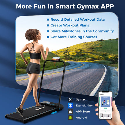 Goplus 3 in 1 Folding Treadmill, 2.5HP 340 LBS Capacity Walking Pad with Handle Bar