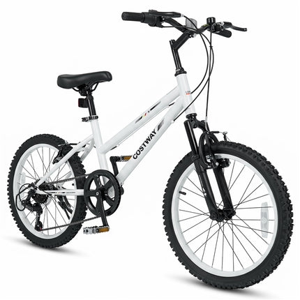 Goplus 20/24 Inch 7 Speed Kids Mountain Bike w/Suspension Fork