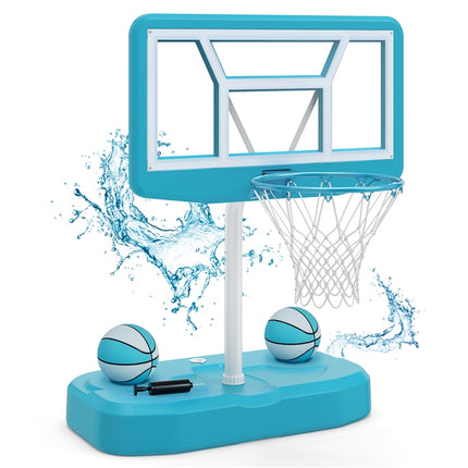 Goplus Pool Basketball Hoop w/42" PC Backboard | Swimming Poolside Basketball Goal System