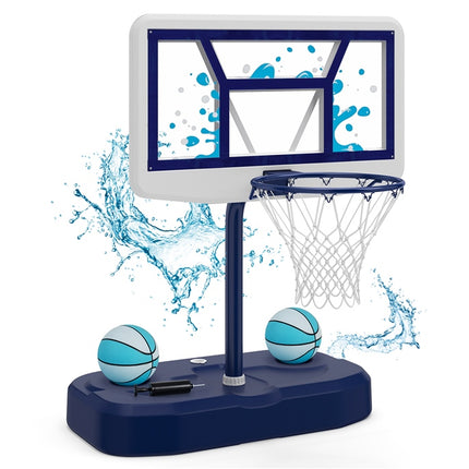 Goplus Pool Basketball Hoop w/42" PC Backboard | Swimming Poolside Basketball Goal System