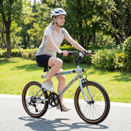 Goplus 20" LED-lit Mountain Bike w/Stereo Speakers and High Carbon Steel Frame