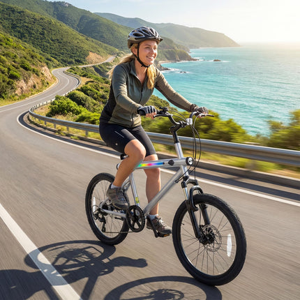 Goplus 20" LED-lit Mountain Bike w/Stereo Speakers and High Carbon Steel Frame