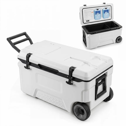 Goplus 53/74 QT Insulated Hard Cooler | Keeps Ice 6 Days for Camping Fishing