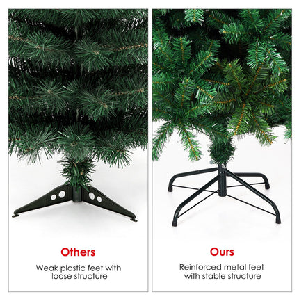Artificial Christmas Tree with Solid Metal Stand - GoplusUS