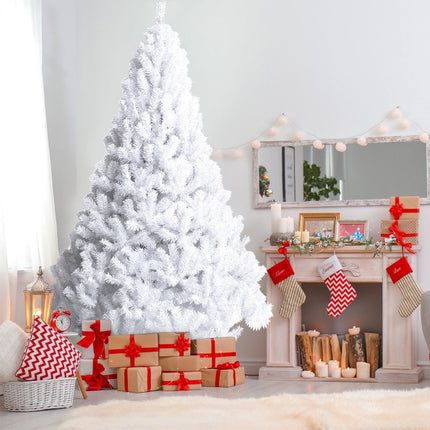 White Christmas Tree with Solid Metal Legs Perfect for Holiday Indoor and Outdoor Decoration