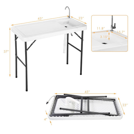 Portable Folding Table Fish Fillet Hunting Cleaning Cutting Camping Picnic Outdoor Gardening Table