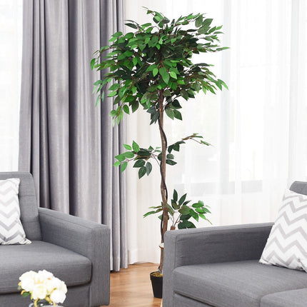 4/5.5/6FT FICUS Silk Leaf Artificial Tree - GoplusUS