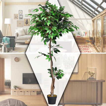 4/5.5/6FT FICUS Silk Leaf Artificial Tree - GoplusUS