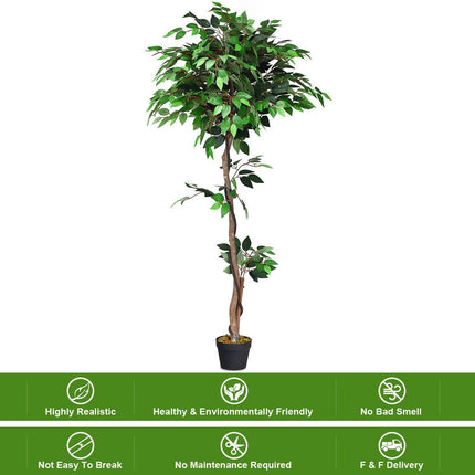 4/5.5/6FT FICUS Silk Leaf Artificial Tree - GoplusUS