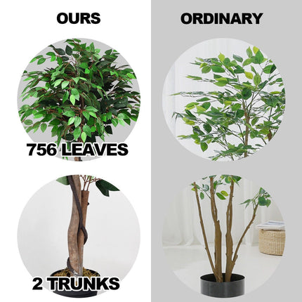 4/5.5/6FT FICUS Silk Leaf Artificial Tree - GoplusUS
