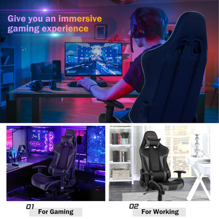 Gaming Chair, Massage Office Chair Computer Gaming Racing Chair - GoplusUS