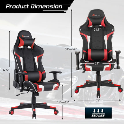 Gaming Chair, Massage Office Chair Computer Gaming Racing Chair - GoplusUS