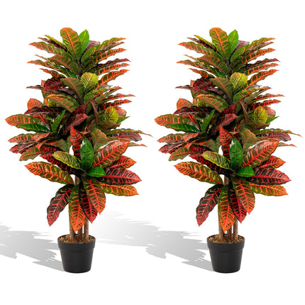 Goplus Artificial Croton Palm Tree