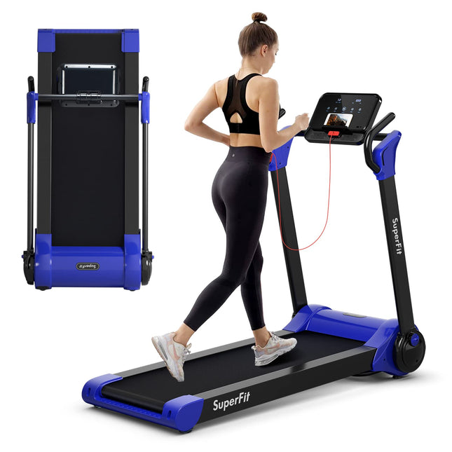Goplus 2.25HP Folding Treadmill, Electric Superfit Treadmill W/LED Display - GoplusUS