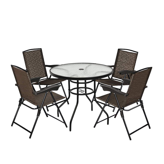 Goplus 5-Piece Bistro Set Outdoor Patio Furniture - GoplusUS