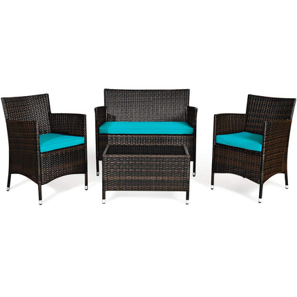 Goplus 4-Piece Rattan Patio Set