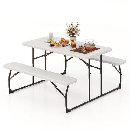 Goplus Foldable Picnic Table with Benches