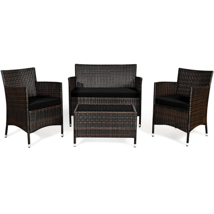 Goplus 4-Piece Rattan Patio Set
