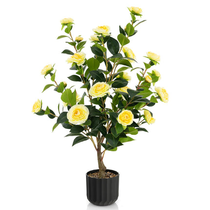 38" Artificial Camellia Tree - Goplus